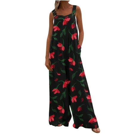 

Xihbxyly Jumpsuits for Women 2023 Summer Casual Maternity Overalls Boho Comfy Cotton Linen Jumpsuit Baggy Button Bib Loose Overalls Plus Size Pants Maxi Pockets Rompers Summer Clearance #2