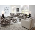 thumbnail image 2 of Fusion Furniture Satisfaction Berber Artisia Ash Cotton Ottoman in Black/White, 2 of 4