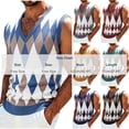 thumbnail image 3 of IROINNID Men's V-Neck Argyle Knit Sweater Vest Sleeveless Pullover Tank Top Casual Diamond Pattern Layering Essential for Business Office and Weekend Daily Wear, 3 of 6