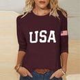 thumbnail image 2 of Lumosvexa Women Plain Short Shirt Sleeved Tops Womens Casual T-Shirt Relaxed Crew Neck T-Shirt Wine Size L, 2 of 6