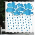 thumbnail image 4 of Ambesonne Blue Shower Curtain, Puffy Clouds Rainy Day, 69"Wx70"L, Blue White, 4 of 5