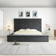 thumbnail image 3 of Woodpeckers Furniture and Mattress Cosmopolitan Velvet Tufted Upholstered Storage Platform with Headboard, 3 of 3