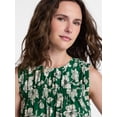 thumbnail image 5 of Time and Tru Women's Plus Size Smocked Sleeveless Mini Dress, Sizes 1X-4X, 5 of 6
