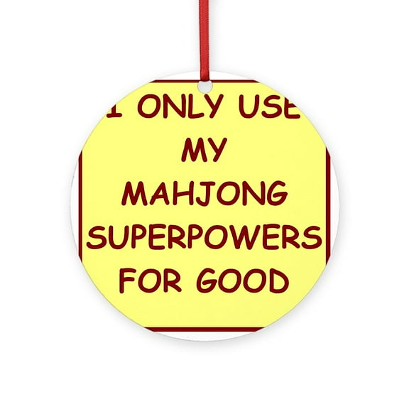 CafePress - Mahjong -  Round Wood Ornament 4"