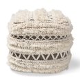 thumbnail image 2 of Baxton Studio Vesey Beige and Brown Handwoven Wool Pouf Ottoman, 2 of 6