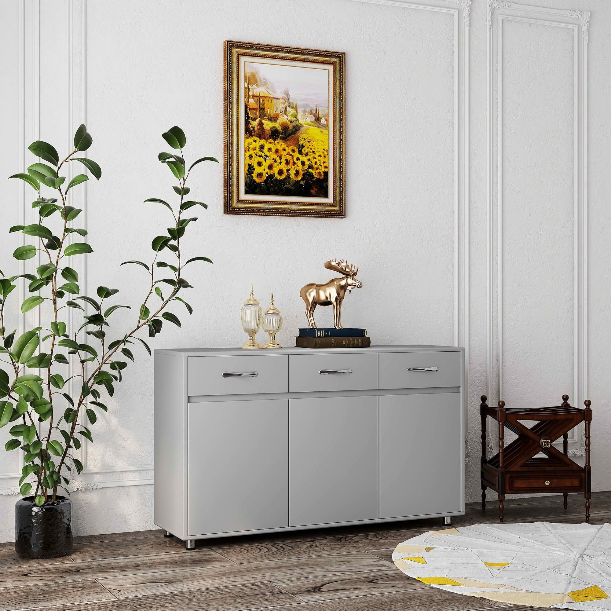 MAYEERTY Three Doors Side Table Grey