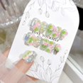 thumbnail image 2 of Presiona Nails FIEONCIY, cuadrados, de longitud media, con estampado floral verde, 2 of 6