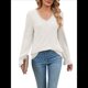 thumbnail image 1 of Blusas de Larga para Mujer, Holgadas, Elegantes, con Encaje y Cuello en V, Informales y Modernas para Usar con Leggings, Moda de Otoño S, 1 of 10
