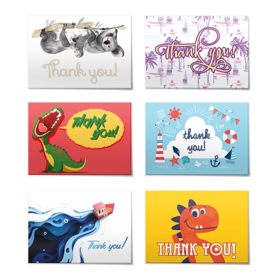 Thank You Cards Set (48pcs), Includes Blank Cards & Envelopes with Stickers, 4x6", our new "Seasonal" design perfect for any occasion