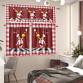 thumbnail image 5 of Chef Valance and Tier 3 Piece Set, Kitchen Chef with Gourmet Small Half Window Tier Curtain 24 Inches Length, Red White Plaid 54" x 18" Rod Pocket Valance Window Curtain, 5 of 5