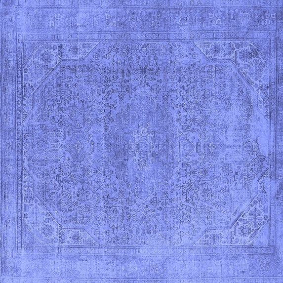 Ahgly Company Indoor Square Oriental Blue Industrial Area Rugs, 4' Square