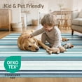 thumbnail image 4 of ODIKA 5'x7' Welcome Motif Door Striped Entry Layered Front Doormat Stripe Washable Area Rug None for Dining Room, Under Table, Home Office, Non-Slip Chair-Friendly, 4 of 7
