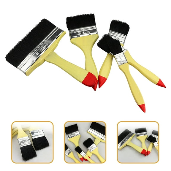 SOPOTUTU 5Pcs Beige Acrylic Paint Thinner Chip Brush Set for House Painting Supplies