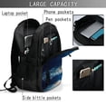 thumbnail image 4 of Fotbe White Jellyfish Dansing in the Ocean Mochila con Estampado y Puerto USB para Hombre y Mujer, Mochila Antirrobo, Mochila de Viaje, Mochila Escolar, Mochila Universitaria, 4 of 7