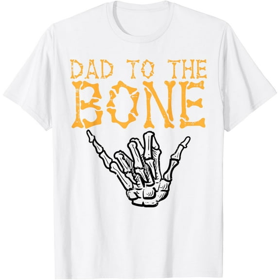 Halloween Dad To The Bone Skeleton Hand Fun Papa Costume Men T-ShirtMen's and women's pure cotton short-sleeved shirts