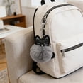 thumbnail image 4 of PU Cat Keychain with Fluffy Pom Pom - Adorable Cartoon Animal Keychain Pendant, Cute Lightweight Key Ring for Cat Lovers | Decorative Gift for Keys, Bags & Zippers(Grey), 4 of 6