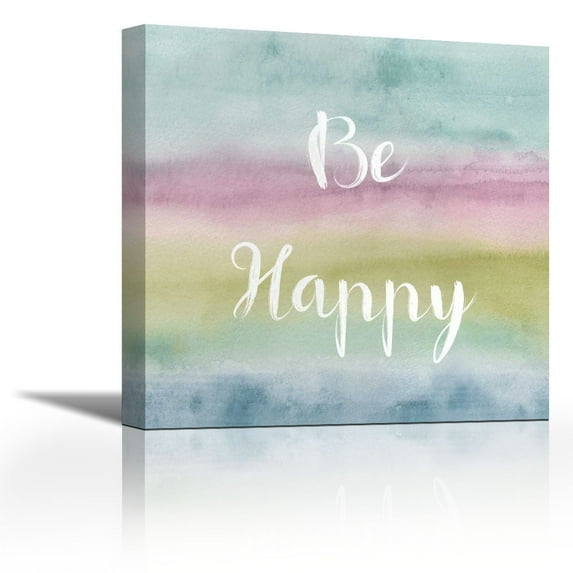 Rainbow Seeds Painted Pattern XIV Cool Happy - Contemporary Fine Art Giclee on Canvas Gallery Wrap - wall décor - Art painting - 18 x 18 Inch - Ready to Hang