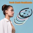 thumbnail image 2 of Diademas con peine de dientes Unique Bargains 4 Uds. antideslizantes verde rosa beige negro, 2 of 7