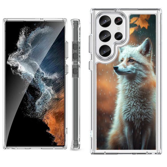 Shockproof Bumper Phone Case for Samsung Galaxy S23 Ultra 5G, by OneToughShield ® - Fox Autumn