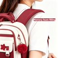 thumbnail image 4 of Cute Casual College School Bookbags, Large‑Capacity Lightweight Backpack, Travel Daypack for Teens, Wine Red, 4 of 7