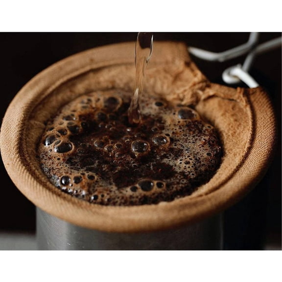 Noothes Cloth Coffee Filter Reusable Flannel Hand Brewed Bag With Stainless Steel Handle Coffee Strainer Cloth For Pour Over Coffee Sock Filter