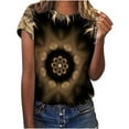 thumbnail image 2 of Aqestyerly T-Shirt à Manches Courtes Col Rond Imprimé Ombré pour Femmes - Hauts Mode Décontracté Blouse Ample Dégradé de Pierre T-Shirt Col Rond Blouse Imprimée, 2 of 6