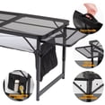 thumbnail image 5 of IVV Folding Grill Table, Outdoor Foldable Camping Table, 4.7 FT Portable Picnic Table Adjustable Height & Mesh Bag, Lightweight Aluminum Tables with Wing Panels for Outside BBQ, Yard, Black, 5 of 7
