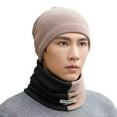 thumbnail image 1 of Beanie Hat Scarf 2Pcs/Set Coldproof Windproof Classic Fashion Color Matching Neck Warmer Beanie Hat Set, 1 of 5