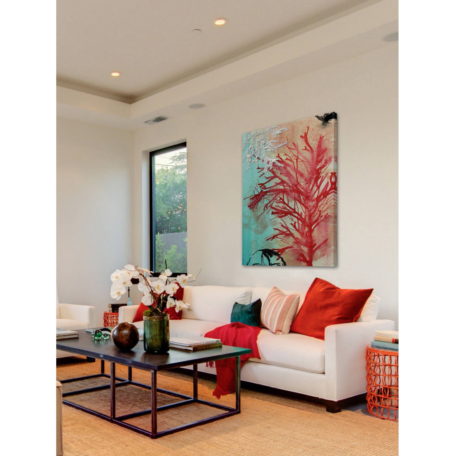 Marmont Hill "Red Coral" by Christine Lindstrom Painting Print on Wrapped Canvas