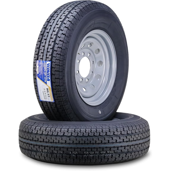 Winda Trailer Tire Wheel Assembly ST235/80R16 10-Ply E 124L 8 Lug on 6.5" PCD Silver Mod Rim ,SET 2