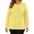 thumbnail image 4 of OutfitShow Plus Size Sweatshirts for Women Crewneck Long Sleeve Casual Tunic Tops Lightweight Pullover with Pockets,S-5XL, 4 of 9
