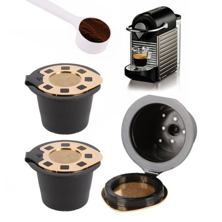 

HeYii 3Pcs Stainless Steel Refillable Reusable Coffee Filter Capsule Cup for Nespresso