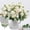 White, variant on Artificial Rose Bouquet - Blue Realistic Faux Floral Arrangement, Small Fresh Fake Flowers for Home Decor Wedding Shooting Props Tabletop Ornaments