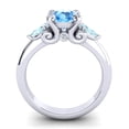 thumbnail image 4 of 2.50 Carat Latest Round Shape Blue Topaz & Aquamarine Gemstone Bridal Ring for Women Solid 18K White Gold Size 3.5 by Diamond-Capitals, 4 of 8