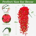 thumbnail image 2 of Lyacmy 2 Pcs Artificial Hanging Flowers for Outdoor Spring Decor, UV Resistant Fake Flower Morning Glory for Outdoor Garden Porch Patio Wedding Decor,Red, 2 of 8