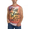 thumbnail image 2 of Lsque Not All Who Wander Are Lost Print Men's Cotton Blend Sleeveless Muscle Shirts (S-3XL)- Moisture Wicking, Odor Protection, UPF 30+,3X-Large, 2 of 8
