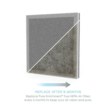 Pure Enrichment - 3-in-1 True HEPA Replacement Filter for the PureZone Air Purifier (PEAIRPLG) - Grey