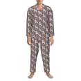 thumbnail image 3 of Salouo Poodle Dog Print Button-Front Long Sleeve Pajama Set for Men, Soft 2Pjs Men's Long Sleeve Sleepwear-Medium, 3 of 7