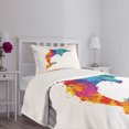 thumbnail image 3 of Ambesonne Dolphin Quilted Bedspread Set 2 Pcs, Vibrant Ocean Mammal, Twin Size, Multicolor, 3 of 5