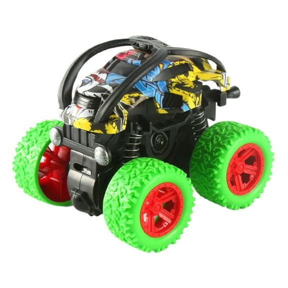HJJLRH 4 Pack Monster Truck Toys Cars for Boys, Race Cars Party Favors for Kids Push and Go Flip Stunt Pull Back Cars, Toddler Toys Classroom Prizes Christmas Birthday Gifts