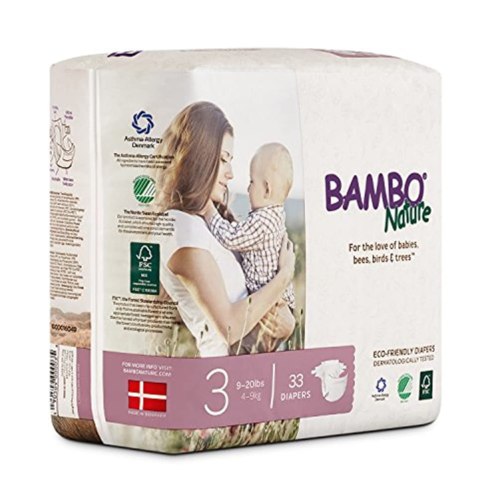 Bambo Nature Premium Baby Diapers, Size 3, 198 Count (6 Packs of 33