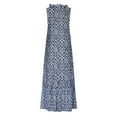 thumbnail image 5 of Moxiu Summer Dresses for Women 2025 Half Sleeve V Neck Maxi Dress Boho Flowy Beach Vacation Sundress Casual Bohomian Dresses Navy,XXXL, 5 of 5