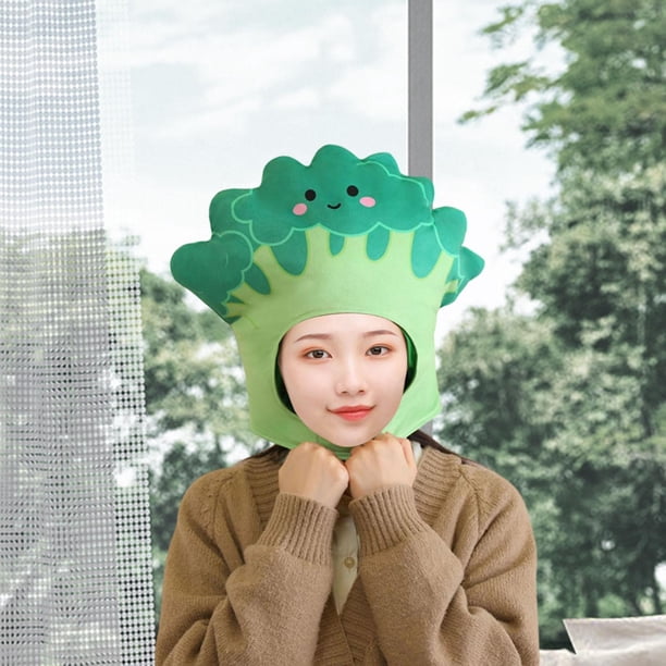 Accesorio fotográfico de sombrero de vegetales, sombrero de brócoli de peluche para fiesta temática de granja, nocturno