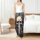 thumbnail image 4 of Fotbe Vintage Leaf Flower Skull Pantalones de Pijama para Mujer, Pantalones de Dormir, Pantalones Pj con Cordón y Bolsillos-X-Large, 4 of 6