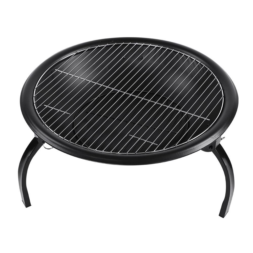 HERCHR Black Iron Folding 21inch Barbecue BBQ Charcoal Grill Shelf