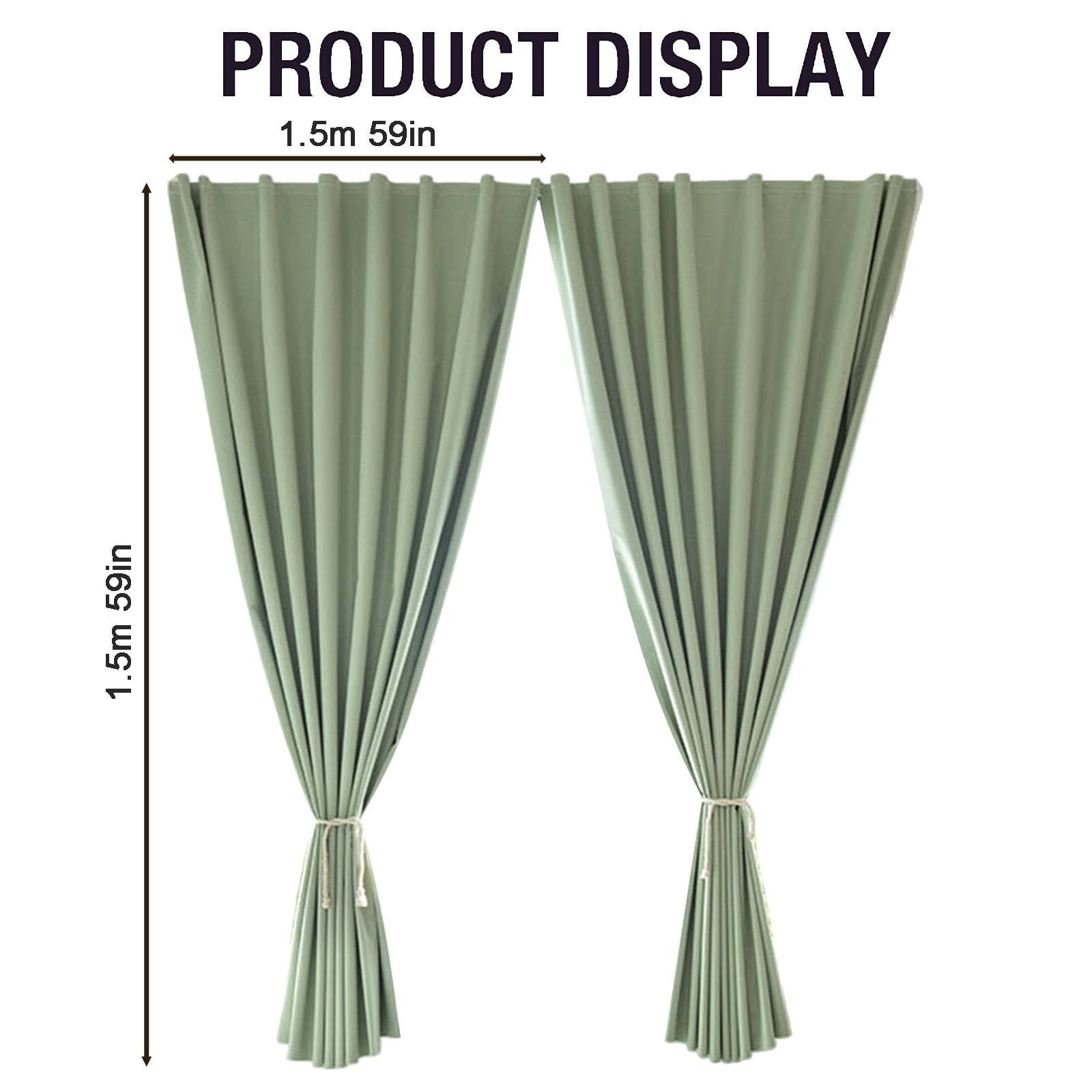 Outdoor Curtains for Patio Waterproof, 2 Panel Self Adhesive Curtains Blackout Curtains with Ropes, Light Blocking Curtains Shade, Porch Drapes Gazebo Curtains Outdoor Privacy Curtains, 59x79in Pink