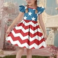 thumbnail image 5 of ZACPNCV Girls 4th of July Dress Toddler Girl USA Flag Dresses Flutter Sleeve Patriotic Clothes Independence Day Outfits Blue 11-12 Years, 5 of 6