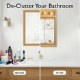 thumbnail image 6 of Design House 30" Wall Mounted 4-Light Tri-View Mirrored Bathroom Cabinet in Nutmeg Oak, 6 of 8