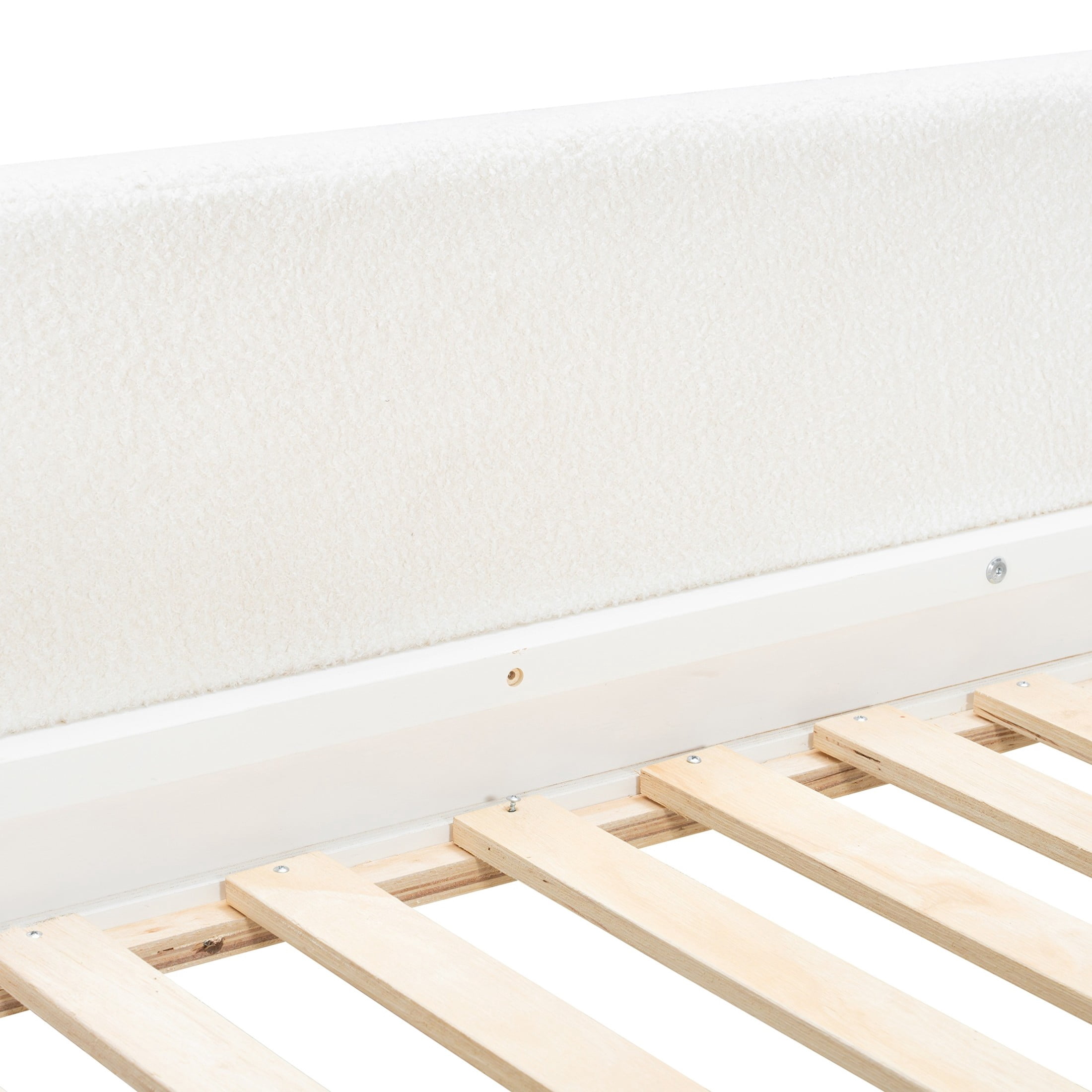 Christopher Knight Home Twin Over Twin Upholstered Bunk Bed for Kids, Thick Padded Headboard, White