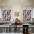 thumbnail image 2 of Vintage Red and Black Honeycomb Grid Tier Kitchen Curtains for Bathroom Living Rod Pocket Window Drapes 28"x36" 2 Panels Window Treatment Tiers, 2 of 4
